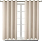 BGment Blackout Curtains - Grommet Thermal Insulated Room Darkening Bedroom and Living Room Curtains, Set of 2 Panels (52 x 45 Inch, Champagne)