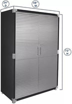 Heavy Duty Storage Solid Stainless Steel Cabinet with Lockable, Adjustable Shelf, Metal Garage Organizer (Graphite, 48" W x 24" D x 72" H)