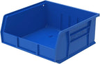 Akro-Mils 30235 AkroBins Plastic Storage Bins, Space-Saving Stackable Bins for Garage, Pantry, Craft Organization, 11" x 11" x 5", Blue, 6-Pack