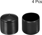 uxcell 4pcs Rubber End Caps 1 3/8"(35mm) ID Vinyl Round End Cap Cover Screw Thread Protectors Black, 30mm Height