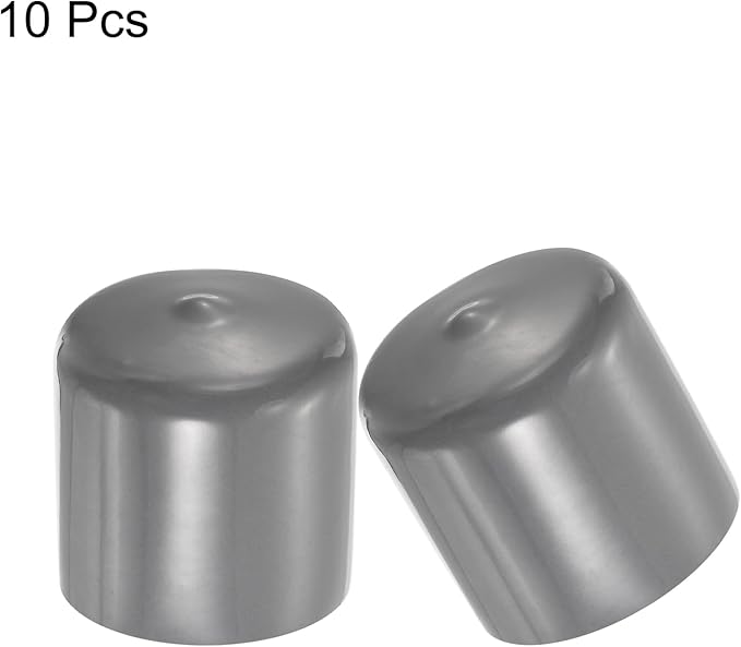 uxcell 10pcs Rubber End Caps 43mm ID Vinyl Round End Cap Cover Screw Thread Protectors Dark Grey