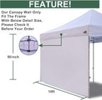 Eurmax USA Instant Canopy SunWall Tent Sidewalls for 10x10 Pop Up Canopy Tent,1 Pack Sidewall Only (Black)