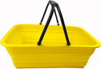 SAMMART Collapsible Basket with Handle 8L (2.1 Gallon)- Portable Outdoor Picnic Basket/Crate - Foldable Basin for Washing Dishes,Camping,Hiking (Golden Yellow)