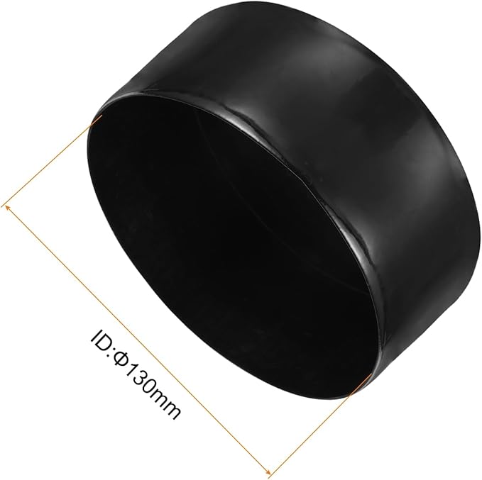 uxcell 4pcs Rubber End Caps 130mm ID Vinyl Round End Cap Cover Screw Thread Protectors Black, 50mm Height