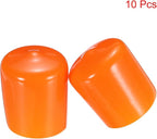 uxcell 10pcs Rubber End Caps 22mm(7/8") ID Vinyl Round End Cap Cover Screw Thread Protectors,Orange