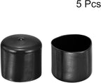 uxcell 5pcs Rubber End Caps 1 7/8"(48mm) ID Vinyl PVC Round Tube Bolt Cap Cover Screw Thread Protectors Black