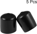 uxcell 5pcs Rubber End Caps 21mm ID Vinyl Round Tube Bolt Cap Cover Screw Thread Protectors Black