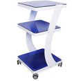 3 Tier Steel Rolling Utility Cart Storage Organizer Carts,3-Shelf Glass and Steel Den-tal Equipment Mobile Trolley Service Cart with Wheels,Load 66LBS