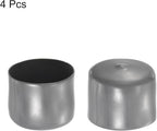 uxcell 4pcs Rubber End Caps 53mm ID Vinyl Round End Cap Cover Screw Thread Protectors Dark Grey, 40mm Height