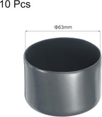 uxcell 10pcs Rubber End Caps 63mm(2 1/2 Inch) ID Vinyl Round End Cap Cover Screw Thread Protector Dark Grey