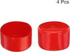 uxcell 4pcs Rubber End Caps 80mm ID Vinyl Round Tube Bolt Cap Cover Screw Thread Protectors Red, 50mm Height