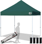 Eurmax USA 8'x8' Pop Up Canopy Tent Commercial Instant Canopies with Heavy Duty Roller Bag,Bonus 4 Sand Weights Bags (Forest Green)
