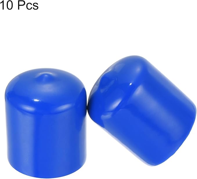 uxcell 10pcs Rubber End Caps 23mm ID Vinyl Round Tube Bolt Cap Cover Screw Thread Protectors Blue