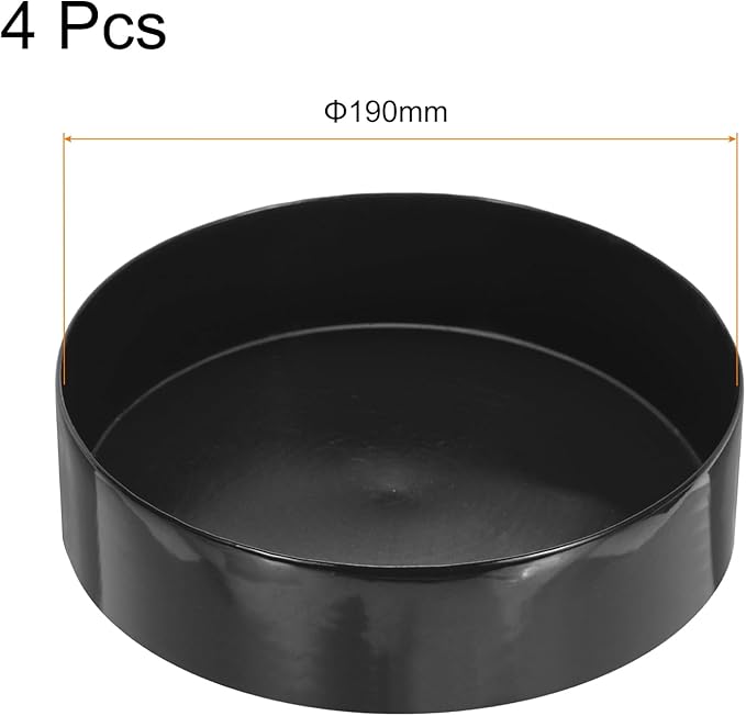 uxcell 4pcs Rubber End Caps 190mm(7 1/2 Inch) ID x 80mm(3 1/8 Inch) H Vinyl Round End Cap Cover Screw Thread Protectors Black