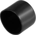 uxcell 4pcs Rubber End Caps 48mm ID Vinyl Round End Cap Cover Screw Thread Protectors Black, 40mm Height
