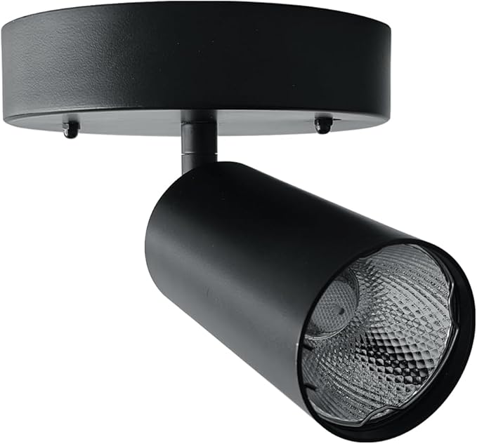 Jolux LED 1 Light Track Lighting Kit, Black Ceiling Spot Lighting, Included GU10 Bulbs 600LM 5CCT Selectable,Flexibly Rotatable Light Head for Kitchen Gallery Art Walls Hallway Living Room
