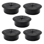 5 Pcs Desk Grommet 2-3/8" / 60 mm, Desk Hole Cover for Cables Black, Cable Grommet ABS Plastic, Desk Hole Grommet for Home & Office Pc, Detachable Cable Cord Organizer