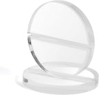 UNIQOOO 4" Clear Acrylic Round Stand | 3mm Slot Wedding Sign Holders, Perfect for Wedding, Table Number, Exhibition, Office, Restaurant, Business, 4 Count