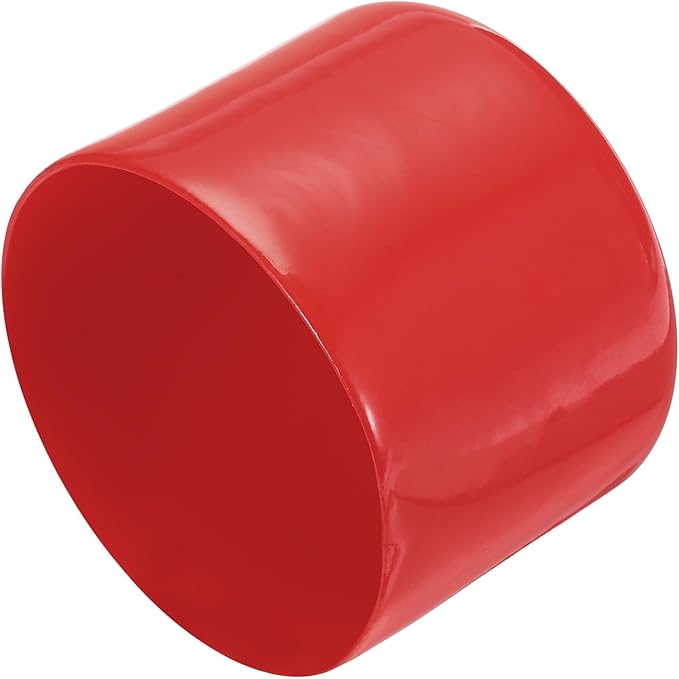 uxcell 4pcs Rubber End Caps 54mm ID Vinyl Round End Cap Cover Screw Thread Protectors Red, 40mm Height