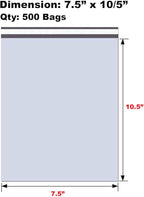 iMBAPrice 7.5x10.5 Inch White Poly Mailers, 500-Pack (#2 Small Size) Self-Seal Shipping Envelopes, Waterproof & Tear-Resistant Mailing Bags