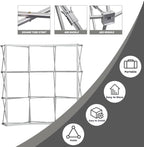 Curved Pop Up Displays 7.5 x 7.5 FT Trade Show Backdrop Display Custom Banner Tradeshow Booth Tension Fabric Pop Up Backdrop for Business/Campuses/Weddings/Corporate