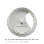 HAHIYO 2Pcs 2.4Inch/60mm White ABS Plastic Sector-Shaped Desk Grommet Wire Grommet Cable Management Cord Hole Cover Desk Wire Hole Insert Wire Organizer for Computer Office Home Equipment System