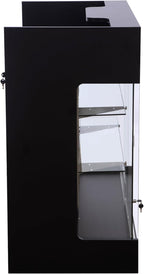48" W x 22" D x 42" H - Tempered Glass Retail Display Case, Black Reception Desk, Retail Checkout Counter with Lockable Drawers, Suitable for Offices, Retail Stores and Boutiques