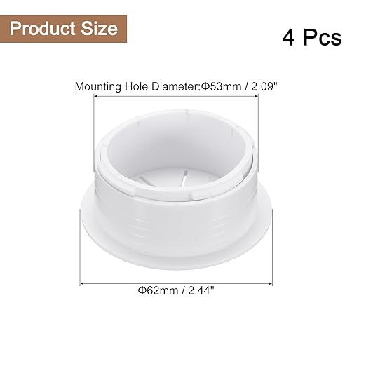 uxcell 4 Pcs Desk Grommet, 2.09 inch 53mm Desk Cable Hole Cover Wire Hole Insert for Home Office Table Cabinet Cord Organizer, White
