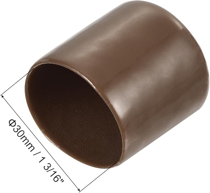 uxcell 5pcs Rubber End Caps 30mm(1 3/16") ID Vinyl PVC Round Tube Bolt Cap Cover Screw Thread Protectors Brown