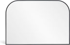 Black Wall Mirror 30" x 20", Modern Mantel Minimalist Home Decor, Brushed Black Metal Framed Arched Mirror for Living Room, Bedroom, Fireplace, Mantle, Entryway, Bathroom