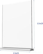 newnewshow 4x6 Inch Clear Acrylic Sign Holder, Display Stand, Plastic Card Holder for Business, Office, Retail (4x6 Inch 6 Pack)