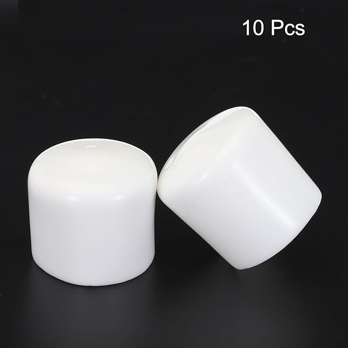 uxcell 10pcs Rubber End Caps 32mm ID Vinyl Round Tube Bolt Cap Cover Screw Thread Protectors White