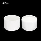 uxcell 4pcs Rubber End Caps 70mm ID Vinyl Round End Cap Cover Screw Thread Protectors White, 40mm Height