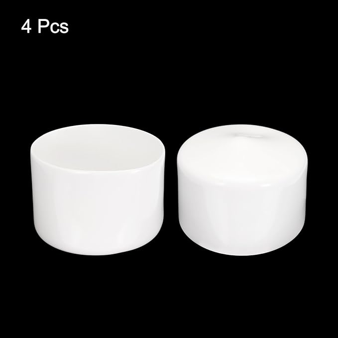 uxcell 4pcs Rubber End Caps 70mm ID Vinyl Round End Cap Cover Screw Thread Protectors White, 40mm Height