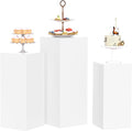 3Pcs Pedestal Stand,Metal Stands for Wedding Party Art Decor,Sturdy Pedestal Display Square Dessert Table