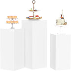 3Pcs Pedestal Stand,Metal Stands for Wedding Party Art Decor,Sturdy Pedestal Display Square Dessert Table