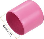 uxcell 10pcs Rubber End Caps 25mm(1 inch) ID Vinyl Round End Cap Cover Screw Thread Protectors Pink