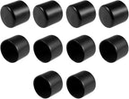 uxcell 10pcs Rubber End Caps 35mm ID Vinyl Round End Cap Cover Screw Thread Protectors Black