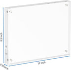 NIUBEE 8.5x11 Picture Frame, Clear Certificate Document Magnetic Photo Frame for Tabletop Display