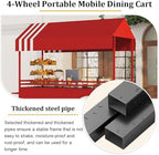 Portable Mobile Food Cart, Commercial Street Vendor Stall, Iron Market Stand for Outdoor Events, Creative Food Truck for Markets and Festivals (Pink, 55in)