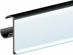 Price Tag Holder and Molding for Double Wire Cooler/Freezer Shelves | 30" Long | 1.25" High | 25 Pack | Black