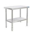 Stainless Steel Table 30 x 18 Inch, Stainless Table for Prep & Work, Commercial NSF Metal Table for Restaurant Kitchen Garage
