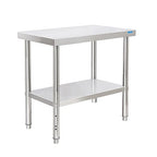Stainless Steel Table 30 x 18 Inch, Stainless Table for Prep & Work, Commercial NSF Metal Table for Restaurant Kitchen Garage