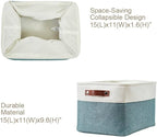 DECOMOMO Storage Baskets for Shelves - Fabric Storage Bins, Linen Closet Organizers and Storage (Green & White, Large - 4 Pack)