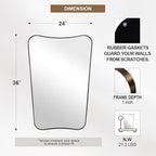 ANDY STAR Brushed Bronze Asymmetrical Mirror, 24"x36" Bathroom Mirror with Premium Stainless Steel Thin Frame, Antique Butterfly-Inspired Designer Mirror, Ideal for Bathroom, Powder Room, Entryway