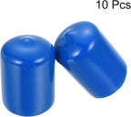 uxcell 10pcs Rubber End Caps 20mm ID Vinyl Round End Cap Cover Screw Thread Protectors Blue