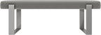 VANT Upholstered Bed Bench - Zigrino Mineral - Brushed Nickel - Contemporary Modern, Bedroom Bench Seat, Hallway, or Entryway