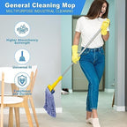6Pack Heavy Duty Commercial Looped End Cotton Mop,String Cotton Mop Refill Heads Wet Industrial Blue Cotton Looped End String Head Refills, Heavy Mop Replace Head,for General and Floor Cleaning