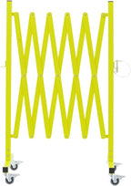 TRUNK Industrial Expandable Metal Barricade, 8 Feet, Matte Yellow, Portable Safety Barrier with Casters, Flexible Fence Mobile Barrier Gate, Adjustable Traffic Fence for Airport,School,Shopping mall