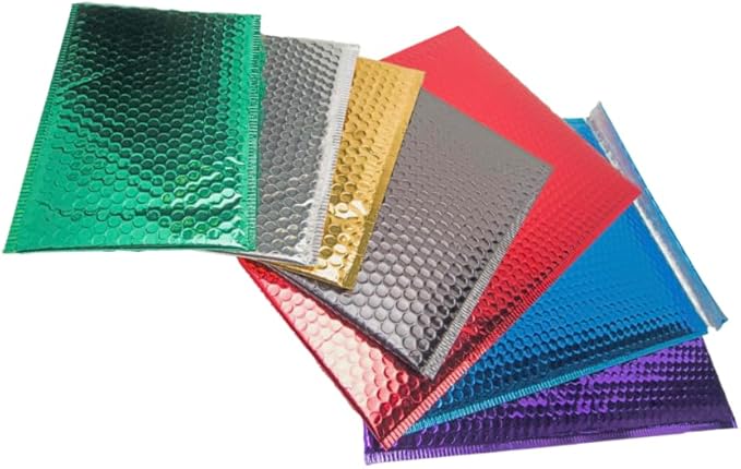 GGR Supplies Metallic Bubble Padded Envelope Mailers, 7.5 X 11 Inches, Waterproof Ultra Resistant Ideal For Packing, Shipping, and Storing. Pack of 25 (Green)